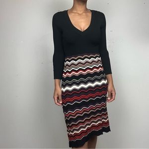 Nine West V-Neck Black Sweater Dress